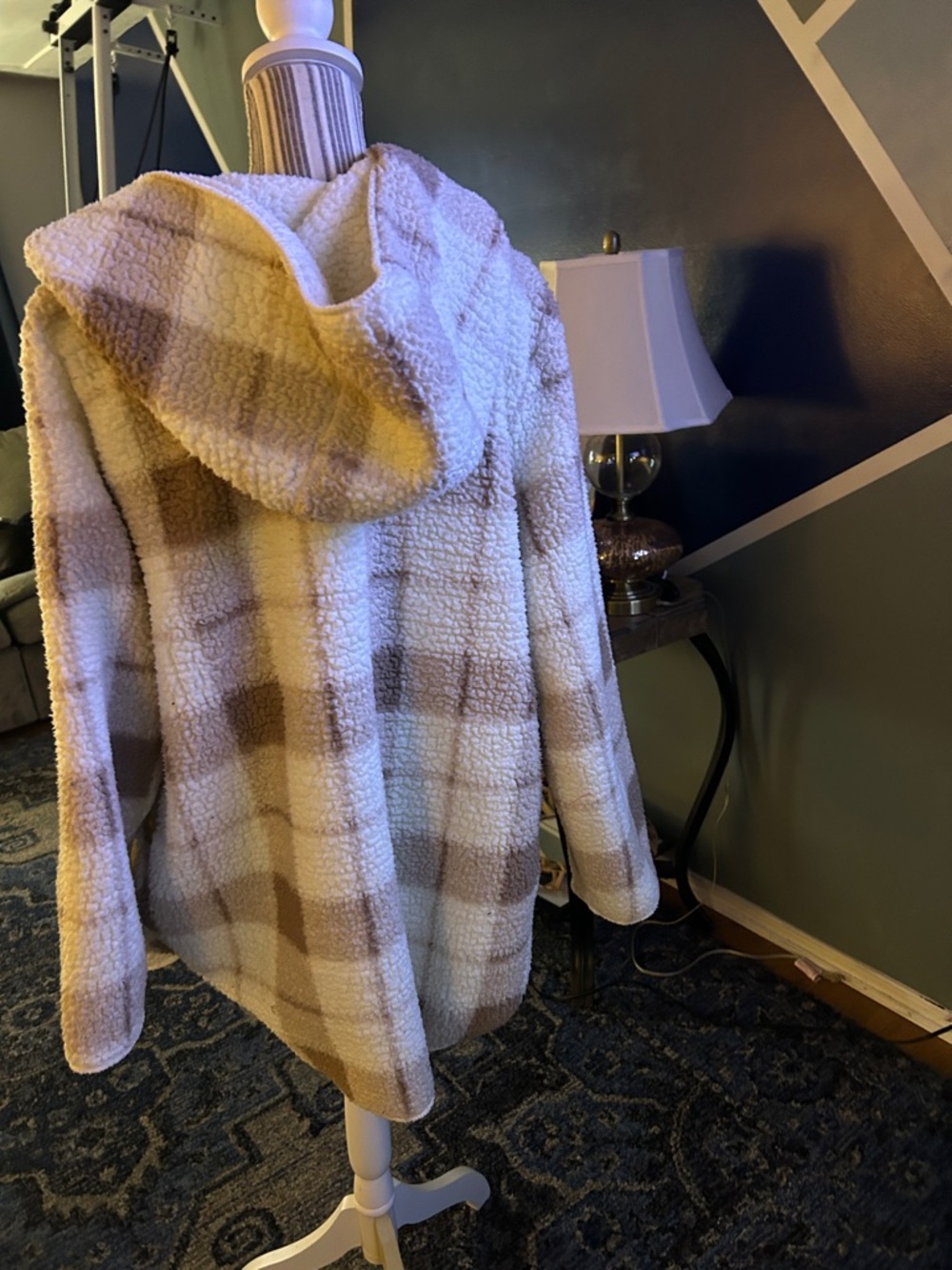 Weatherproof Cream Sherpa Coat with Ivory Texture - Picture 4 of 4